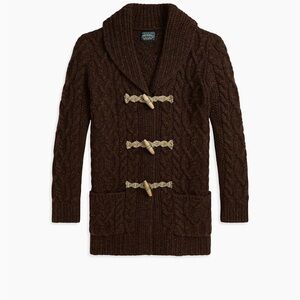 NWT Polo Ralph Lauren wool cardigan cable-knit. toggle-front button